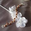 Bracelet en perles de cristal nacré et rocailles calibrées