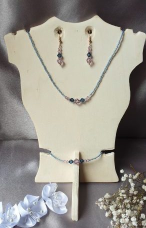 Parure toupies en purs cristaux