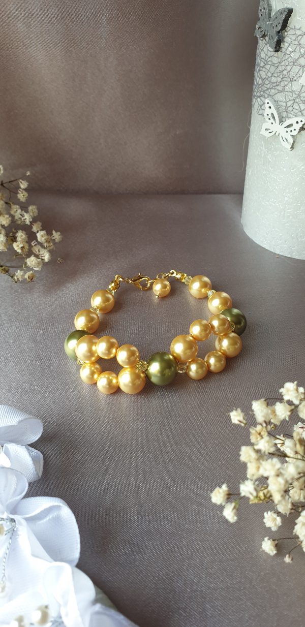 Bracelet en perles de pur cristal et cristal nacré