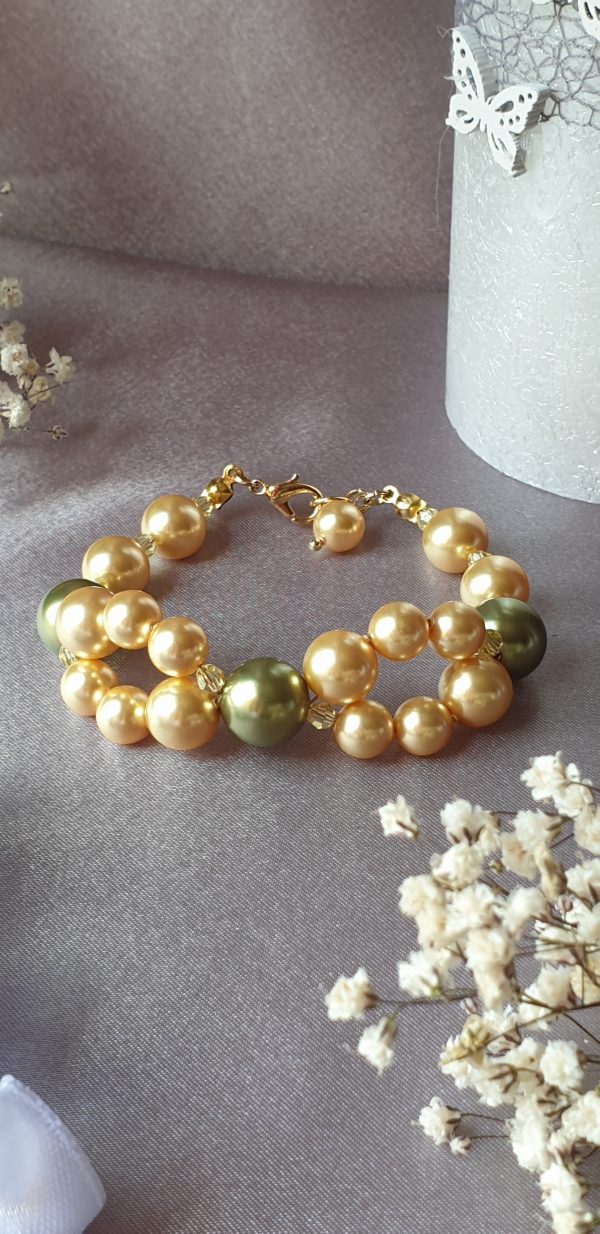 Bracelet en perles de pur cristal et cristal nacré