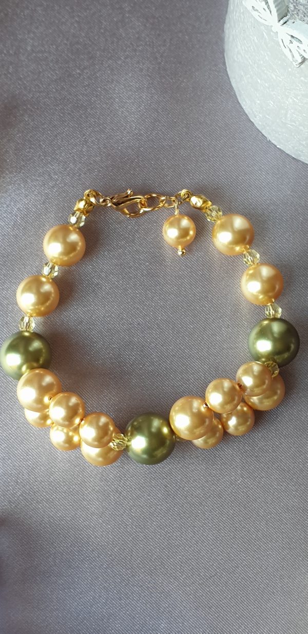 Bracelet en perles de pur cristal et cristal nacré