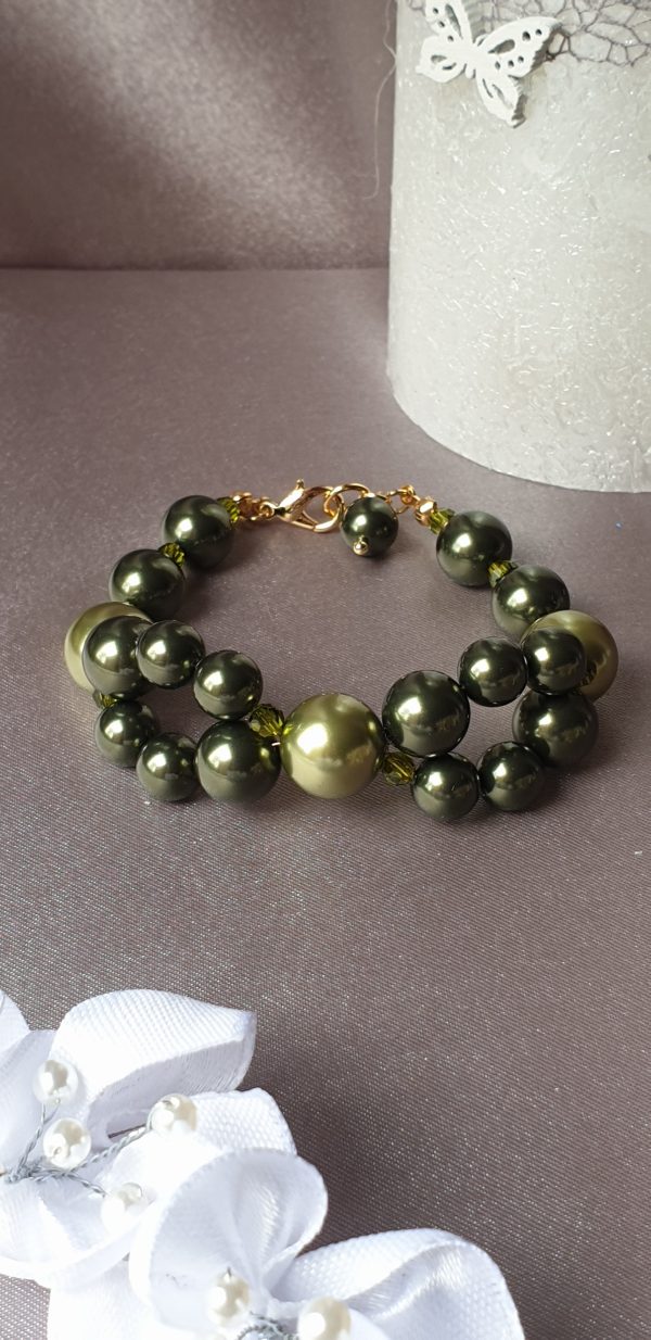 Bracelet en perles de pur cristal et cristal nacré
