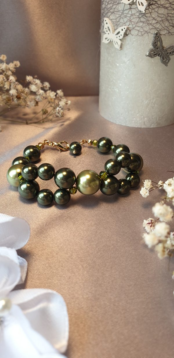Bracelet en perles de pur cristal et cristal nacré