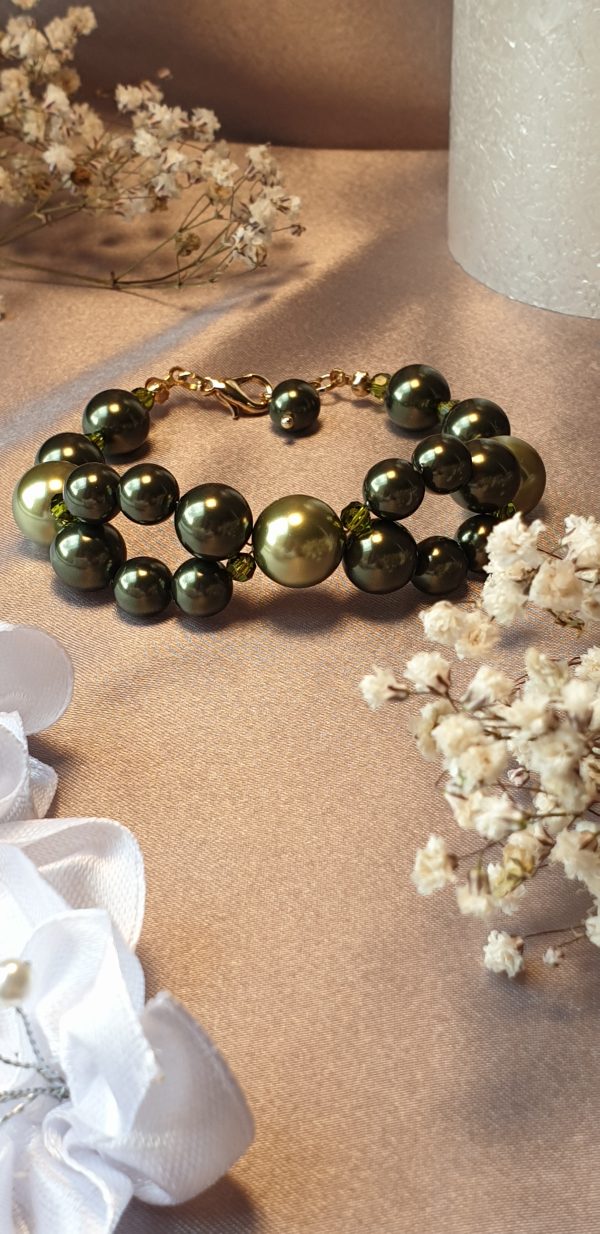 Bracelet en perles de pur cristal et cristal nacré