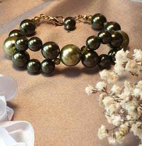 Bracelet en perles de pur cristal et cristal nacré