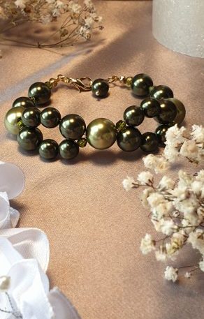Bracelet en perles de pur cristal et cristal nacré