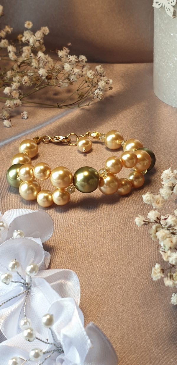 Bracelet en perles de pur cristal et cristal nacré