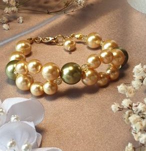 Bracelet en perles de pur cristal et cristal nacré