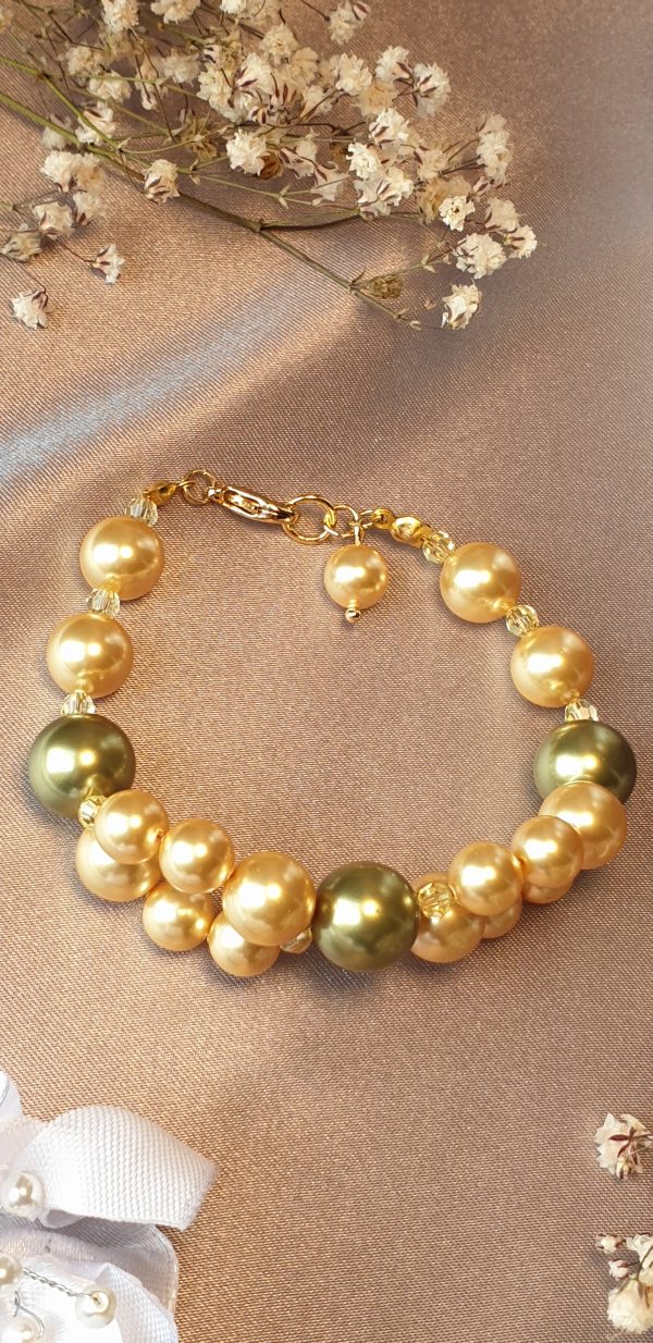 Bracelet en perles de pur cristal et cristal nacré