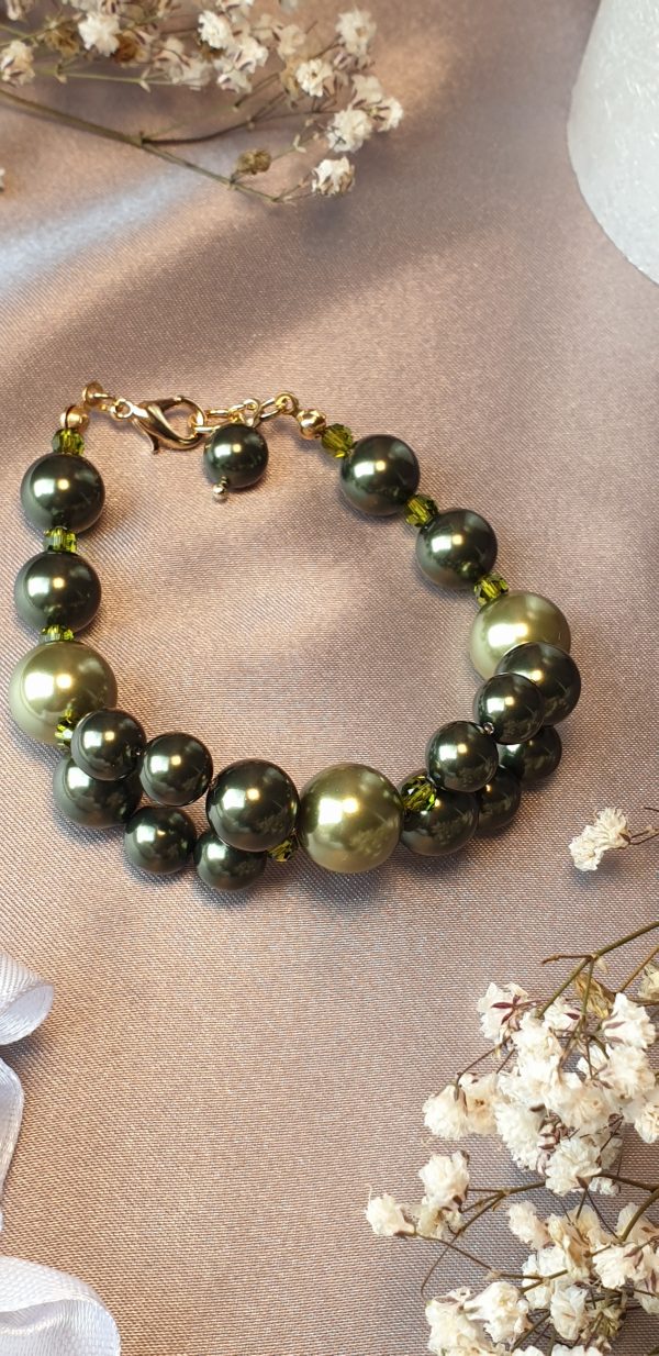 Bracelet en perles de pur cristal et cristal nacré