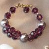 Bracelet en perles de pur cristal et cristal nacré