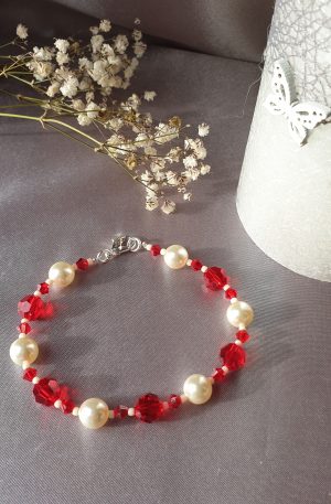 Bracelet en perles de pur cristal et cristal nacré