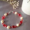 Bracelet en perles de pur cristal et cristal nacré
