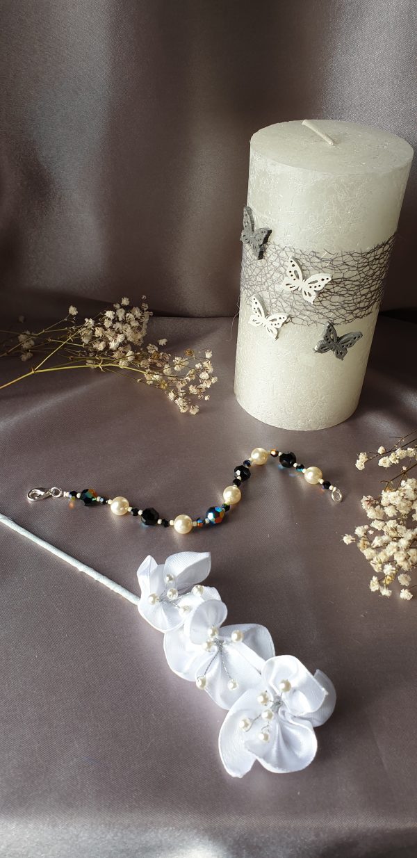Bracelet en perles de pur cristal et cristal nacré
