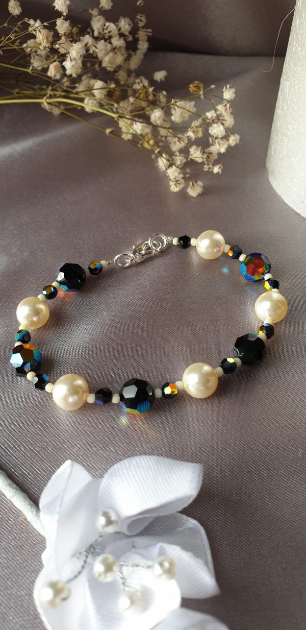 Bracelet en perles de pur cristal et cristal nacré