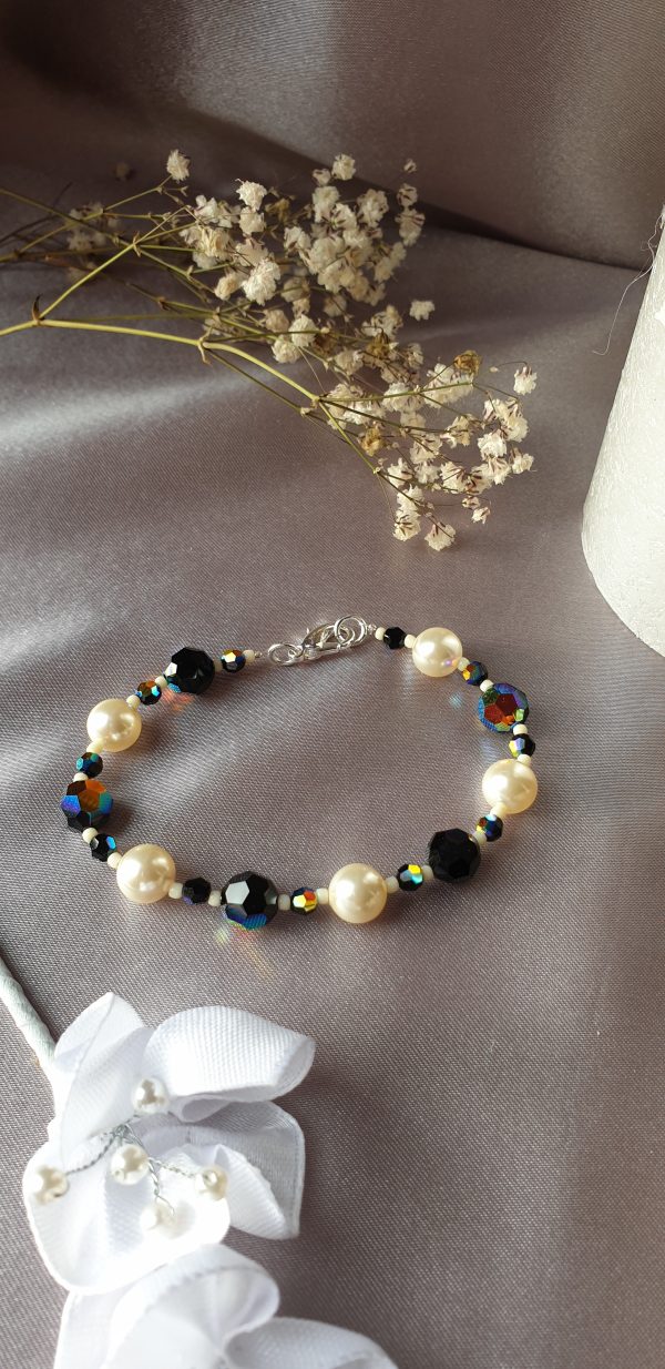 Bracelet en perles de pur cristal et cristal nacré