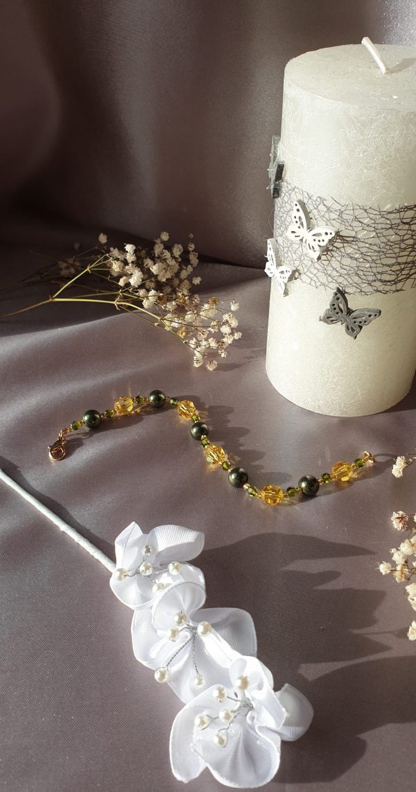 Bracelet en perles de pur cristal et cristal nacré