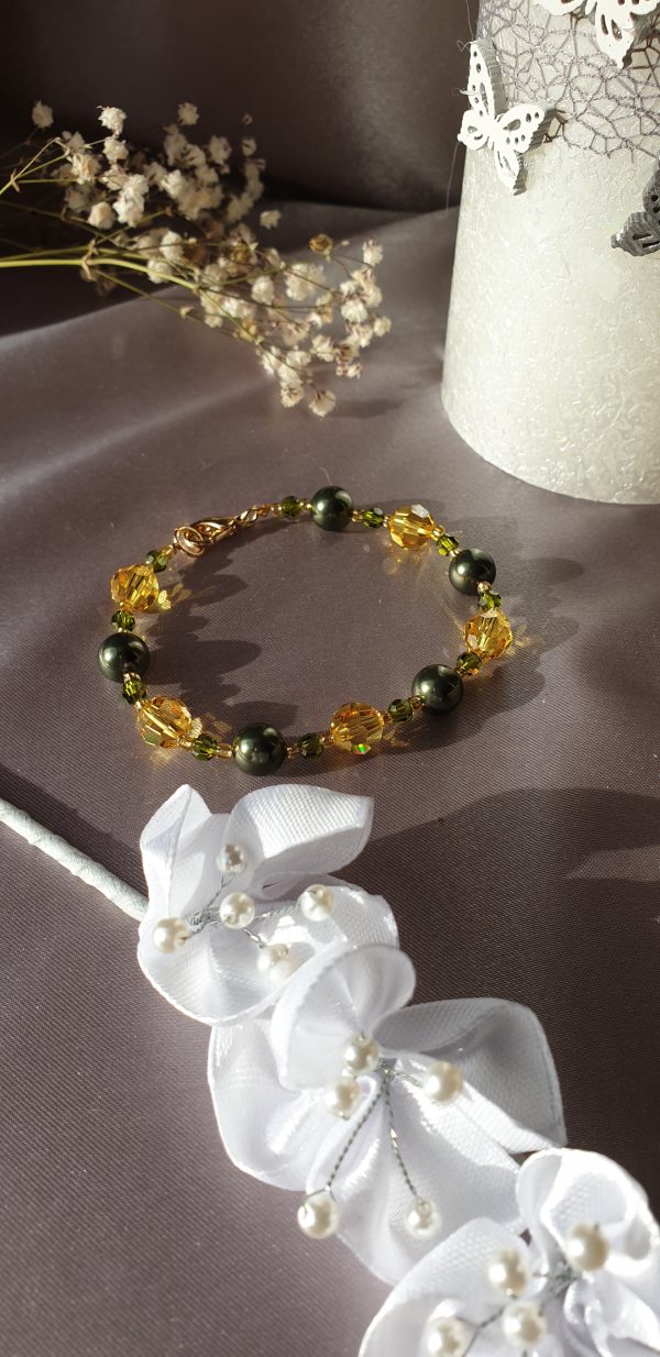 Bracelet en perles de pur cristal et cristal nacré