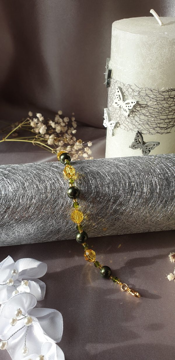 Bracelet en perles de pur cristal et cristal nacré