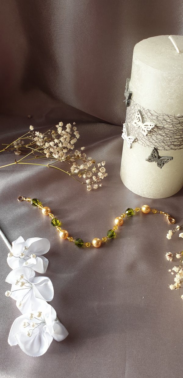 Bracelet en perles de pur cristal et cristal nacré