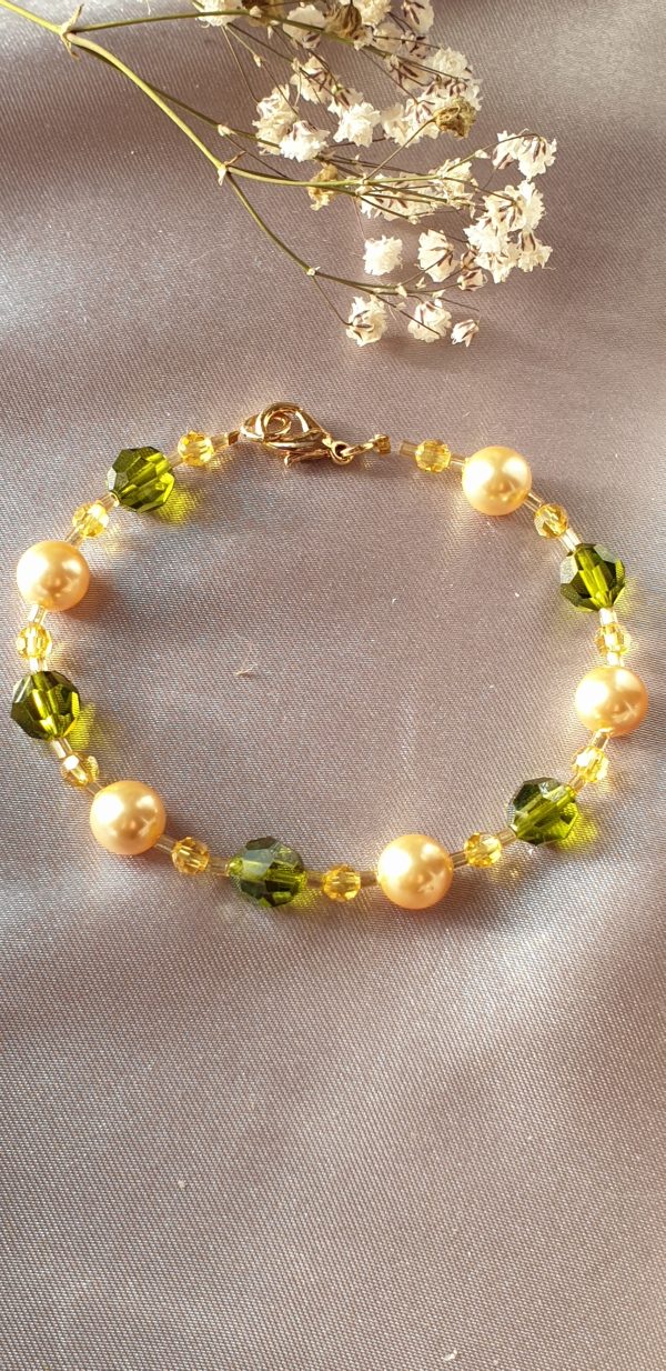 Bracelet en perles de pur cristal et cristal nacré