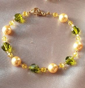 Bracelet en perles de pur cristal et cristal nacré
