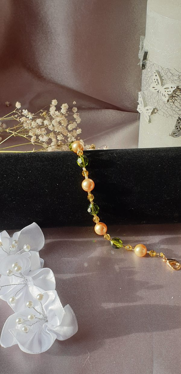Bracelet en perles de pur cristal et cristal nacré