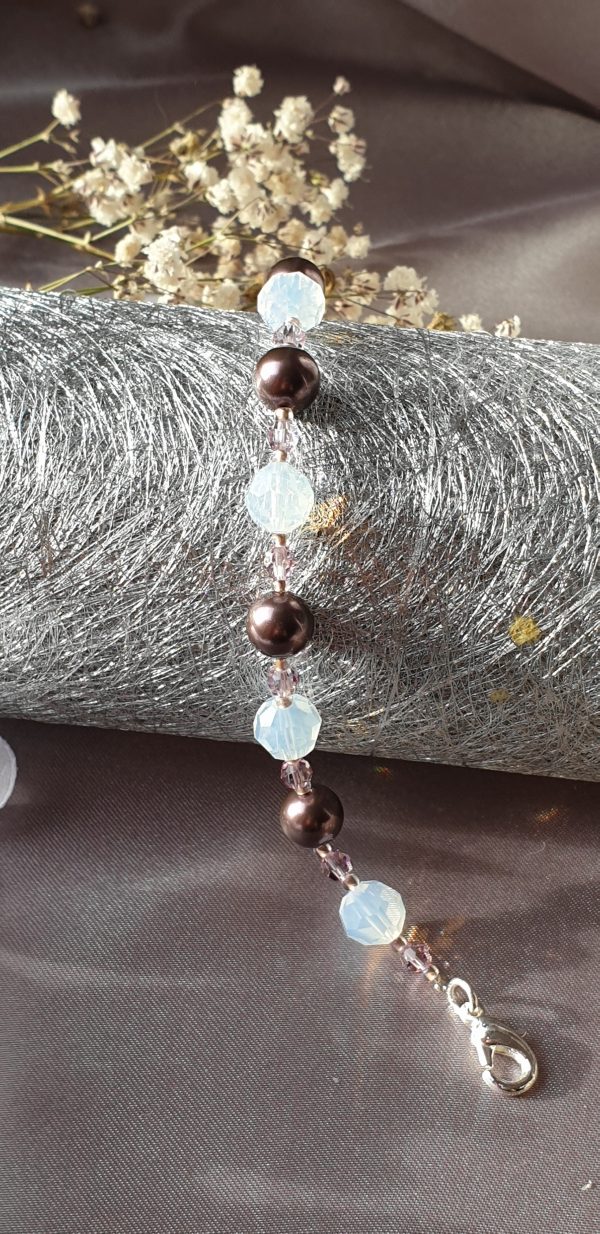 Bracelet en perles de pur cristal et cristal nacré
