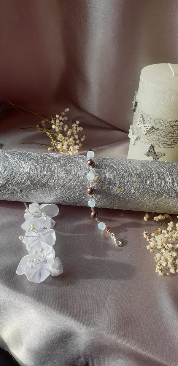 Bracelet en perles de pur cristal et cristal nacré