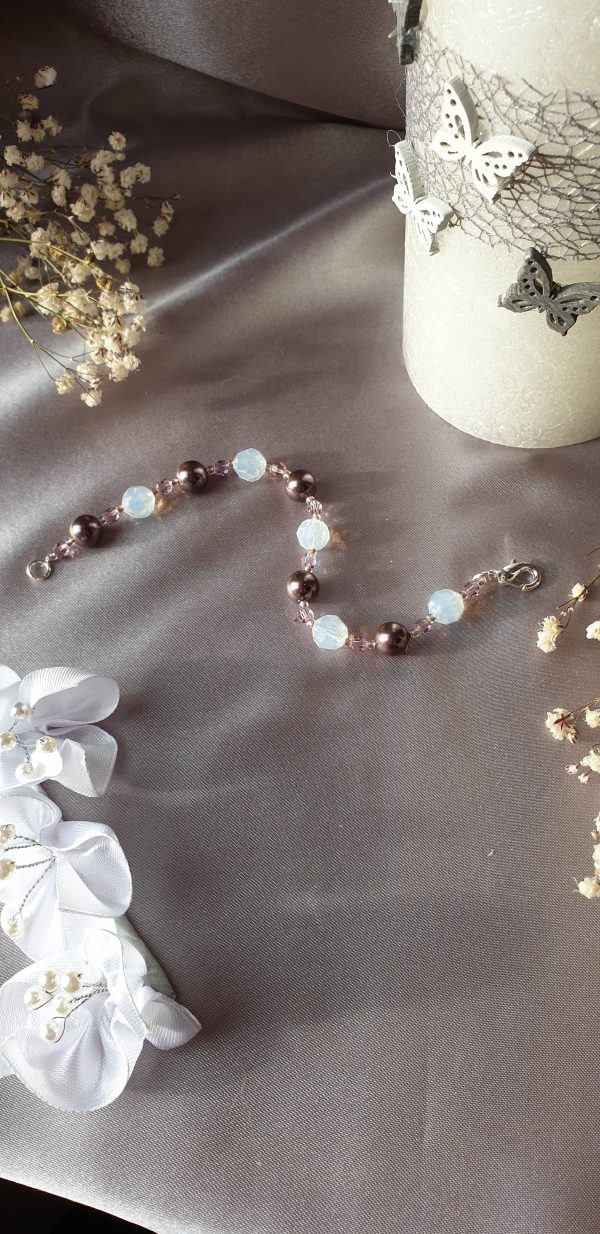 Bracelet en perles de pur cristal et cristal nacré