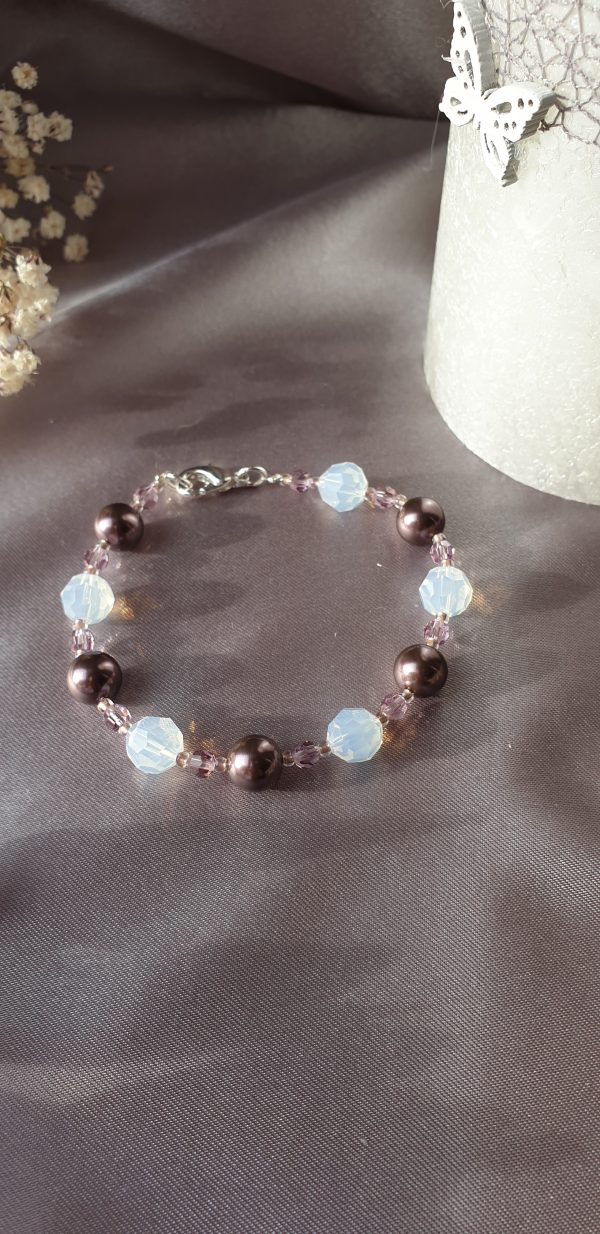 Bracelet en perles de pur cristal et cristal nacré