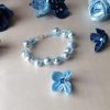 Bracelet en perles de cristal nacré et rocailles calibrées