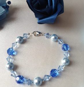 Bracelet en perles de pur cristal et cristal nacré