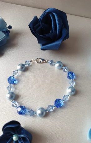 Bracelet en perles de pur cristal et cristal nacré