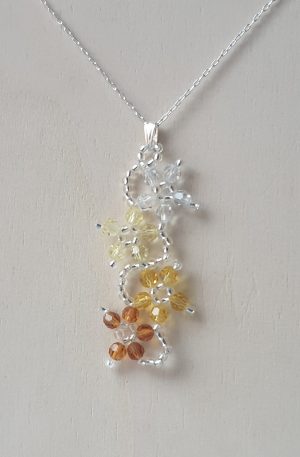 Pendentif fleurs en purs cristaux