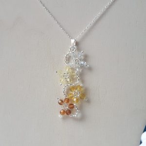 Pendentif fleurs en purs cristaux