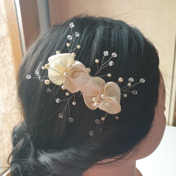 Peigne de mariée en satin et perles