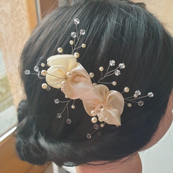 Peigne de mariée en satin et perles