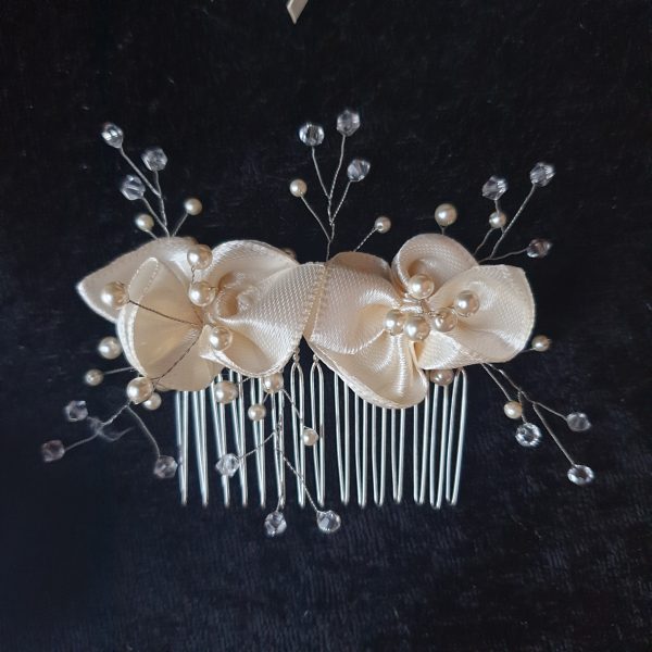 Peigne de mariée en satin et perles