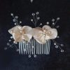 Peigne de mariée en satin et perles