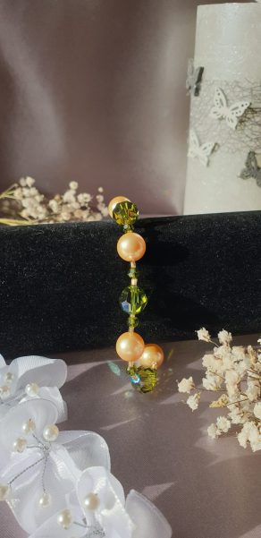 Bracelet en perles de pur cristal et cristal nacré