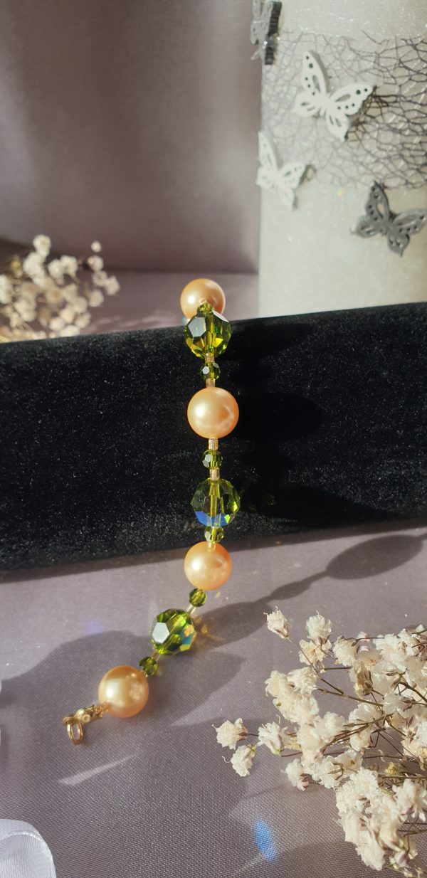 Bracelet en perles de pur cristal et cristal nacré