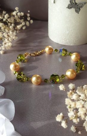 Bracelet en perles de pur cristal et cristal nacré