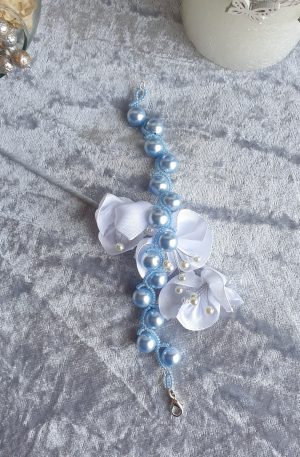 Bracelet en perles de cristal nacré et rocailles calibrées