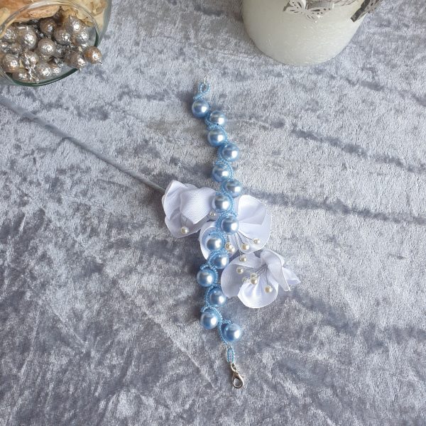 Bracelet en perles de cristal nacré et rocailles calibrées
