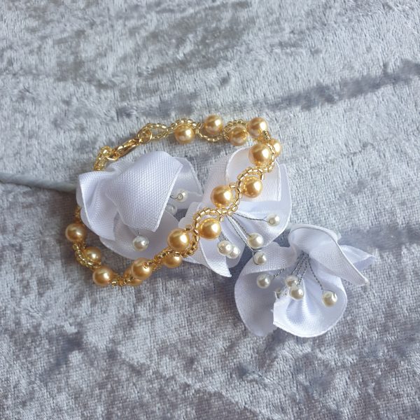Bracelet en perles de cristal nacré et rocailles calibrées