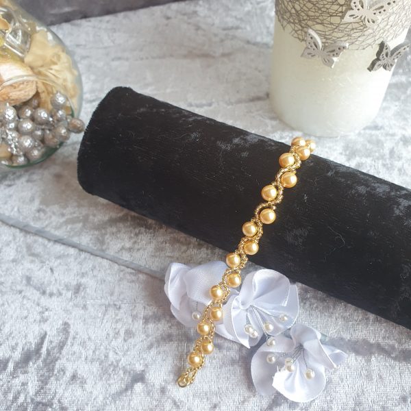 Bracelet en perles de cristal nacré et rocailles calibrées