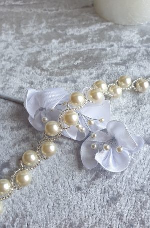 Bracelet en perles de cristal nacré et rocailles calibrées