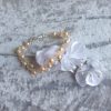 Bracelet en perles de cristal nacré et rocailles calibrées