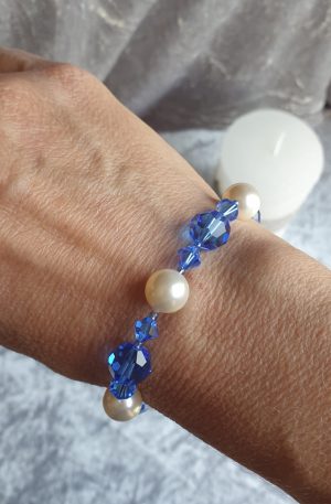 Bracelet en perles de pur cristal et cristal nacré